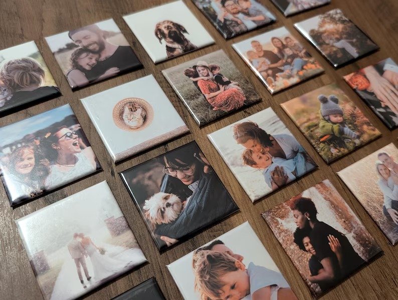 12 Personalized Magnetic Photos 5*5 cm - with 12 Free Nano Stickers